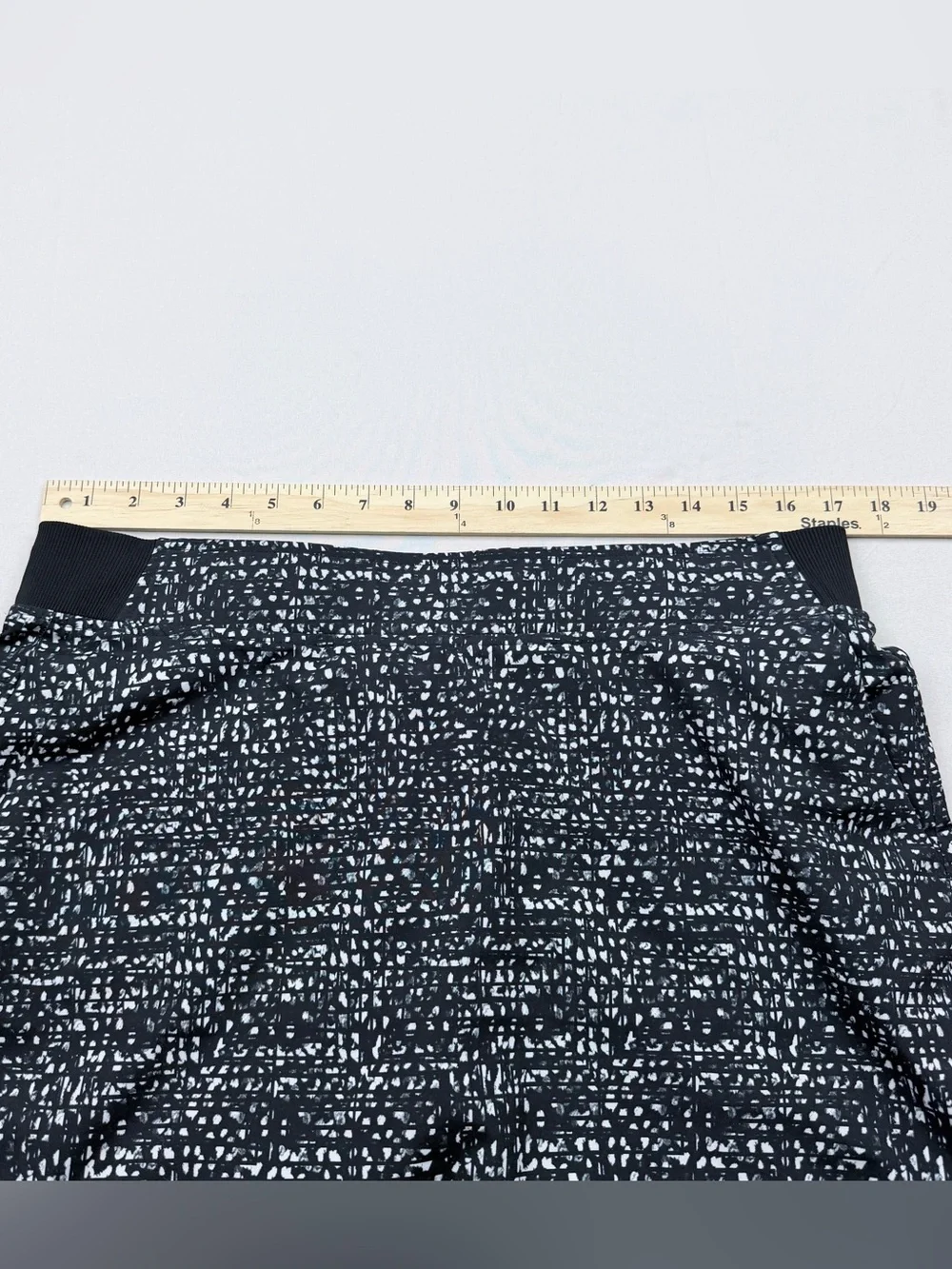 Women's Cypress Club Black & White Printed Skort with Elastic Waist